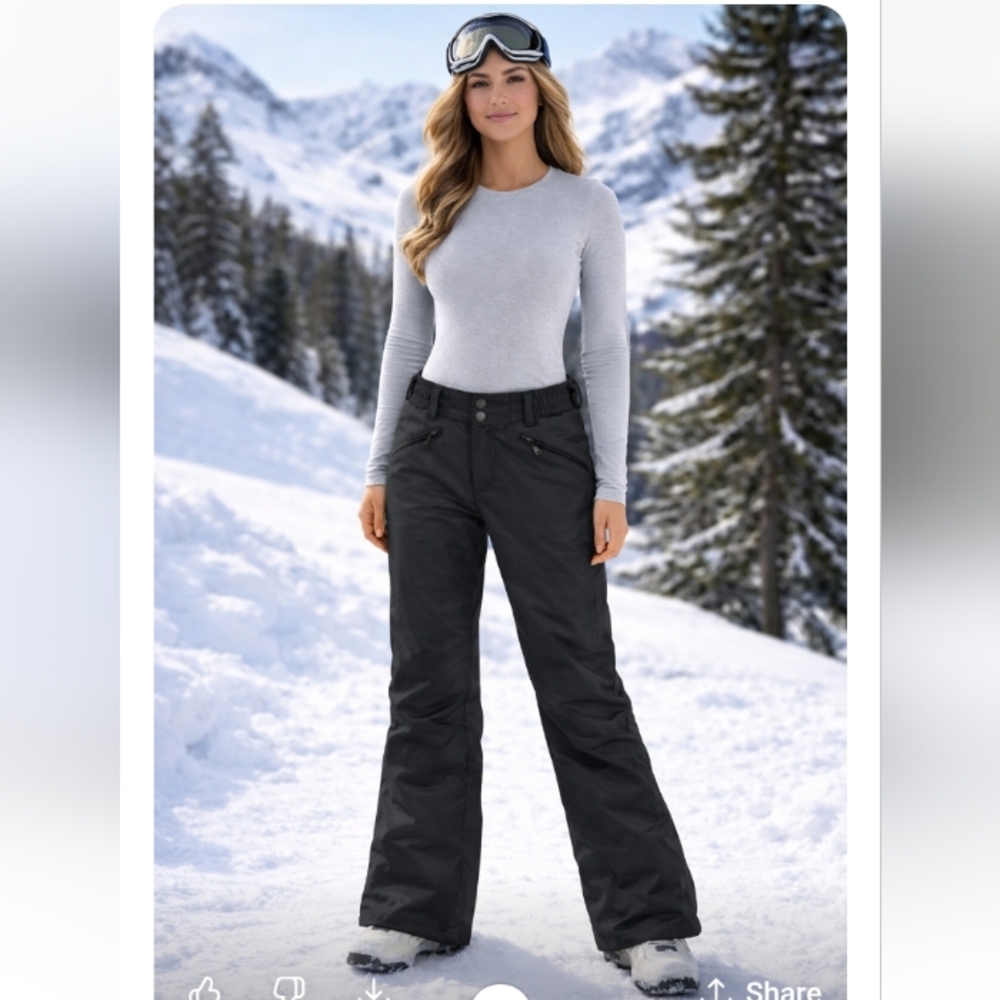 **FERA INTERNATIONAL  SKI /SNOW BLACK PANTS , SIZE 8R
